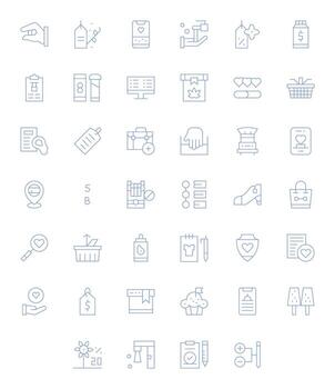 Delgado línea detalle mejorado íconos desde articulo conjunto con 40 128x128 íconos vector