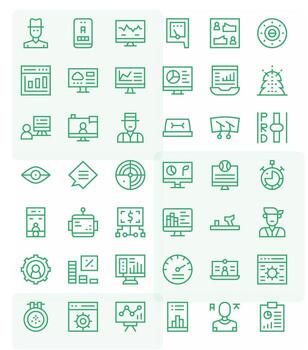 42 Icons for Dashboard featuring 256x256 Editable Regular Line Graphics vector