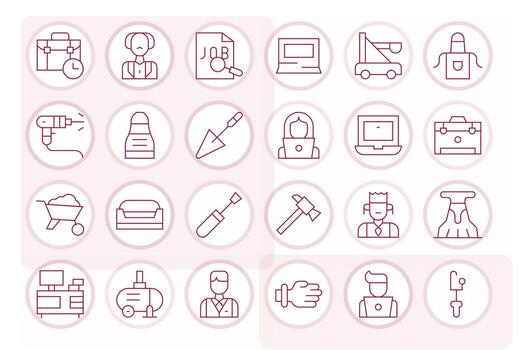 24 Thin Line PIXEL Perfect Icons crafted for Work 256x256 applications vector