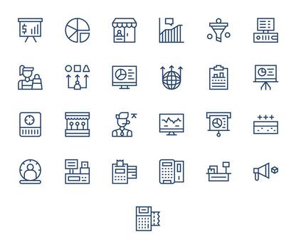 ventas icono repositorio conteniendo 25 regular línea 64 x 64 editable gráficos vector