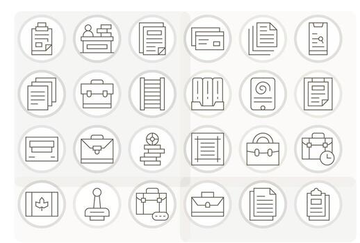 24 Delgado línea íconos desde archivos en 128x128 monitor Perfecto calidad vector