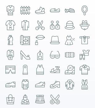 40 alto resolución íconos para estilo con píxel alineado Delgado línea claridad vector