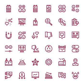 Negative Scalable Set featuring 36 Pixel Aligned Bold Line 128x128 Icons vector