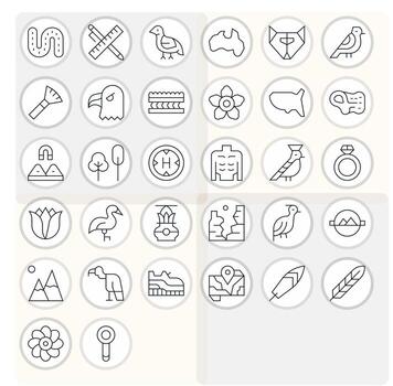 Contour featuring 32 High Resolution Icons in Thin Line Design vector