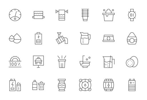 Full featuring 24 64x64 Icons in Thin Line Design vector