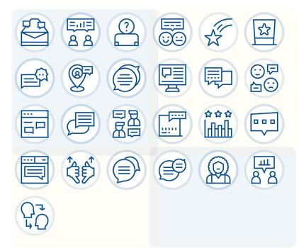 25 Icons for User Feedback featuring 256x256 Detail Enhanced Regular Line Graphics vector