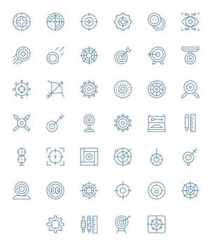 Accuracy Scalable Set featuring 40 Grid Fitted Thin Line 128x128 Icons vector