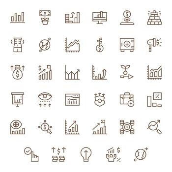 35 Pixel Optimized Regular Line Icons from Increase Collection vector
