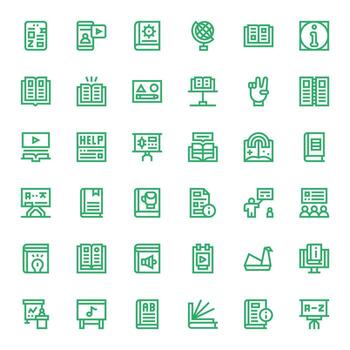 Tutorial Professional Set with 36 Bold Line Pixel Optimized High Resolution Icons vector