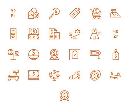 Price Exclusive Set featuring 25 Regular Line Pixel Optimized High Resolution Icons vector