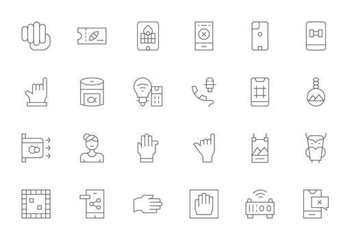 24 Thin Line Editable Designs for App High Resolution Icons vector