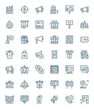 42 regular línea editable íconos para promoción gráficos vector