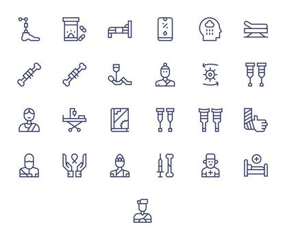 25 regular línea editable vectores para recuperación tema