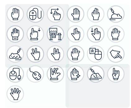 25 Pixel Optimized Regular Line Icons designed for Mouse Interface vector