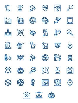 45 negrita línea íconos diseñado para supervisión en retina Listo detalle mejorado formato vector