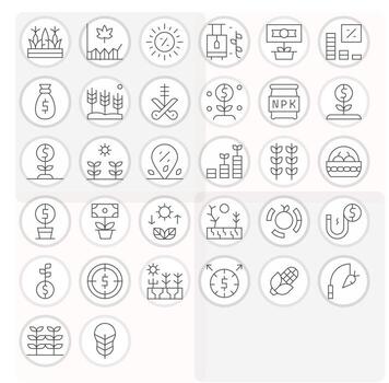 32 Icons inspired by Yield in Display Perfect 256x256 Thin Line quality vector