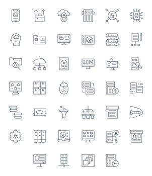 40 Thin Line Editable Icons crafted for Data Management Retina Ready applications vector