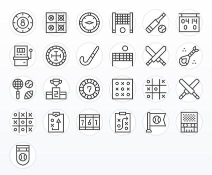 Lose Professional Set with 25 Regular Line Grid Fitted High Resolution Icons vector