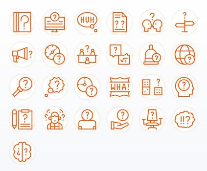 Doubt Graphics featuring 25 Regular Line PIXEL Perfect 256x256 Designs vector