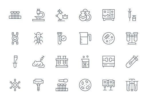 24 Thin Line Detail Enhanced Icons tailored for Lab 128x128 interface vector