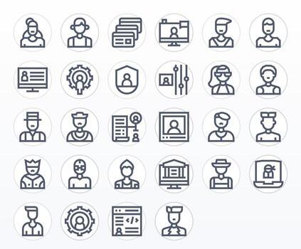 28 Editable High Resolution Icons for Account Management in elegant Bold Line design vector