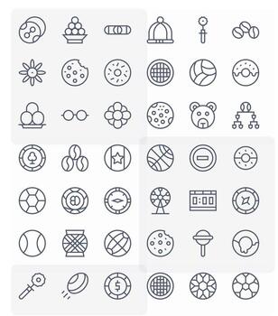 redondo profesional conjunto con 42 regular línea píxel alineado 256x256 íconos vector