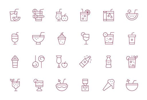 refresco exhaustivo haz con 24 píxel alineado Delgado línea retina Listo íconos vector