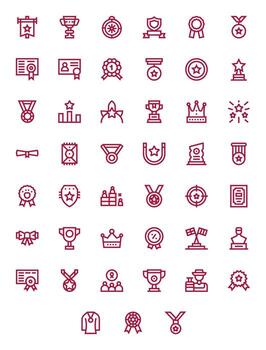 45 Bold Line Icons designed for Award in 64x64 Pixel Optimized format vector