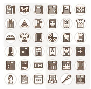 36 64x64 Bold Line Icons optimized for Template Display Perfect display vector