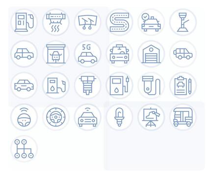25 Regular Line Icons designed for Auto in 64x64 Editable format vector