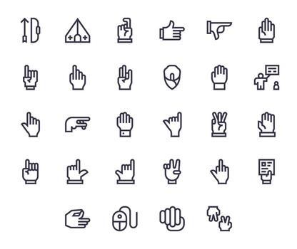 Pointing Icon Repository containing 28 Bold Line Retina Ready Editable graphics vector