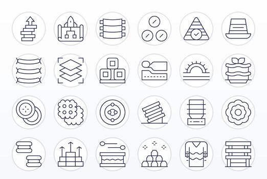 capas profesional conjunto con 24 Delgado línea editable alto resolución íconos vector
