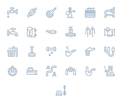 tubo exhaustivo haz con 25 píxel Perfecto regular línea alto resolución íconos vector