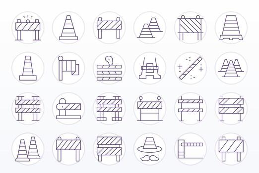 palabra clave sin nombre exhaustivo haz con 24 editable Delgado línea 64 x 64 íconos vector