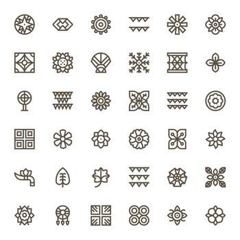 36 Bold Line Editable Icons crafted for Motif High Resolution applications vector