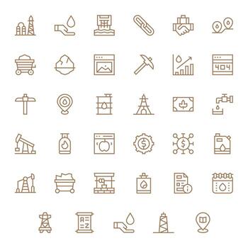 35 256x256 Regular Line Pixel Aligned Icons for Resource Projects vector