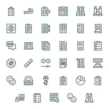 35 256x256 Display Perfect Icons for Survey in Regular Line Theme vector