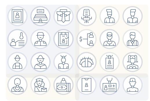 24 Pixel Aligned Thin Line Icons designed for Employee Interface vector
