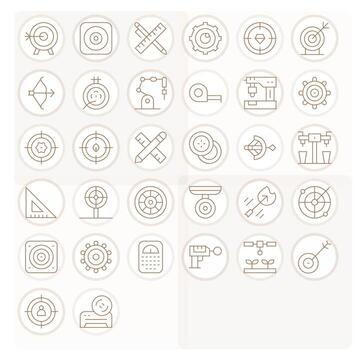 32 Thin Line Pixel Optimized High Resolution Icons from Precision Suite vector