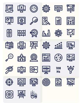 45 Bold Line Editable Icons crafted for Visualization 128x128 applications vector