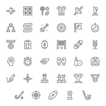 35 Regular Line Editable 256x256 Icons from Competition Suite vector