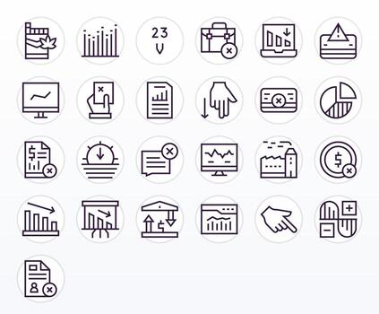Decline Icon Repository containing 25 Regular Line Retina Ready Editable graphics vector