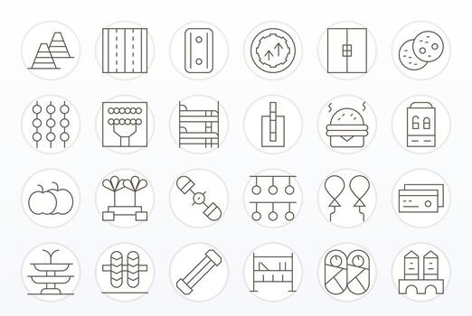 24 Thin Line PIXEL Perfect High Resolution Icons from Double Suite vector