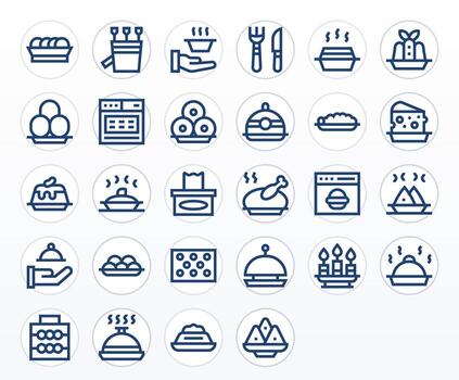 Tray Essential Set including 28 Pixel Optimized Bold Line High Resolution Icons vector