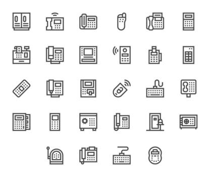 28 negrita línea íconos para teclado en crujiente 64 x 64 editable resolución vector