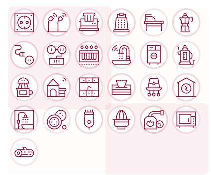 25 High Resolution Regular Line Display Perfect Icons for Appliance Projects vector