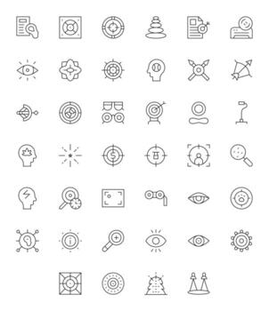 Focus Professional Set with 40 Thin Line Display Perfect High Resolution Icons vector
