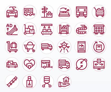 28 Bold Line Icons for Moving in crisp 128x128 PIXEL Perfect resolution vector