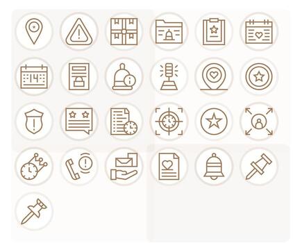 Important Graphics Pack including 25 Regular Line Retina Ready Pixel Optimized Icons vector