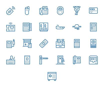 25 Regular Line Icons from Keypad in High Resolution Grid Fitted Quality vector